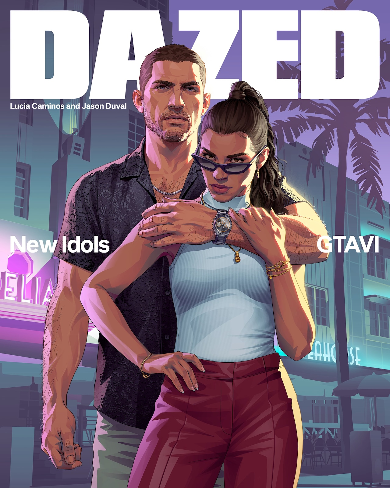 Couverture du magazine Dazed avec Jason Duval et Lucia Caminos