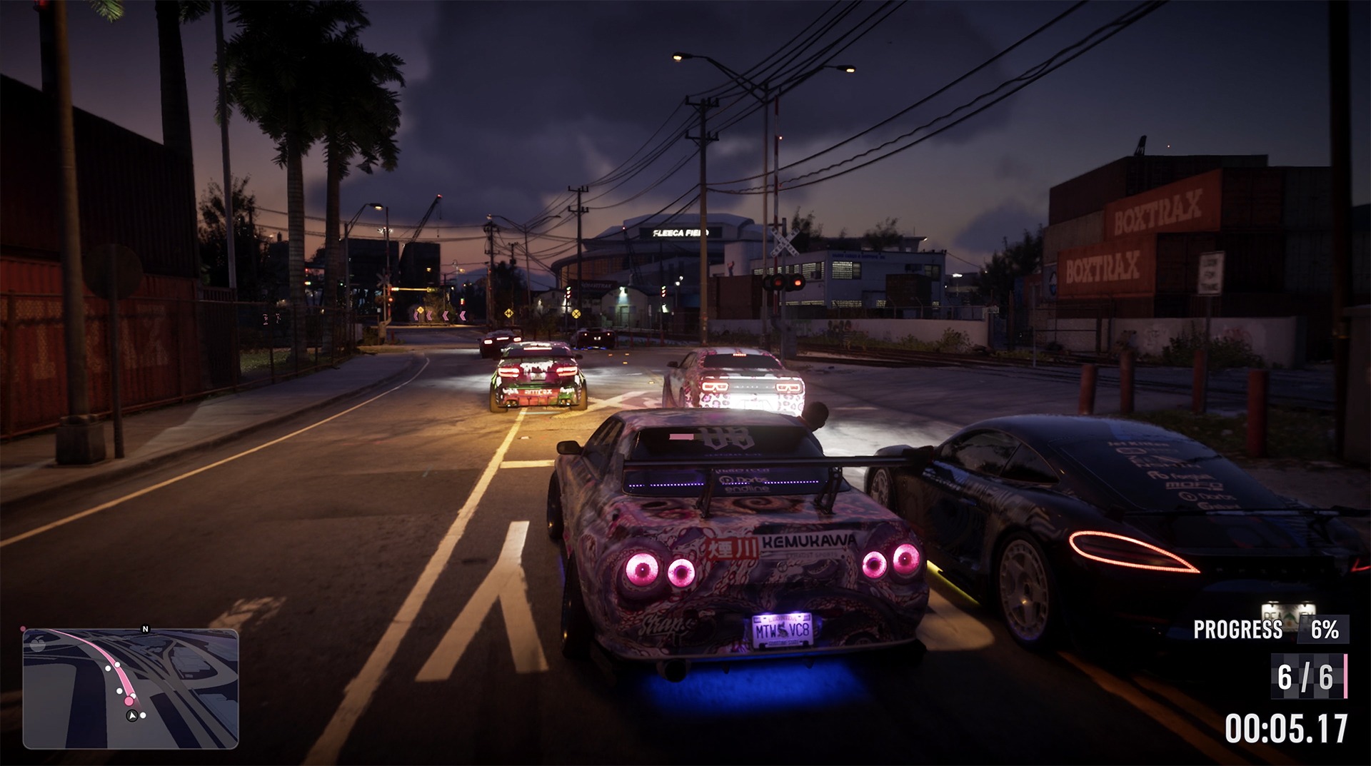 Course de rue nocturne dans GTA VI
