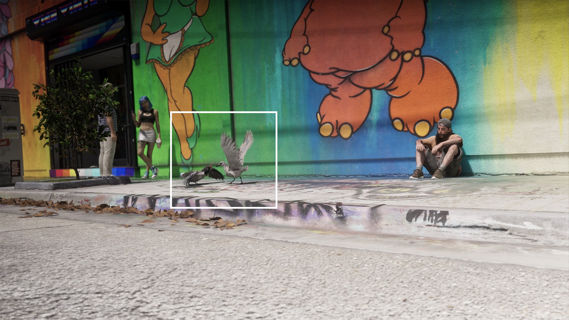 Mouettes sur une plage de GTA VI