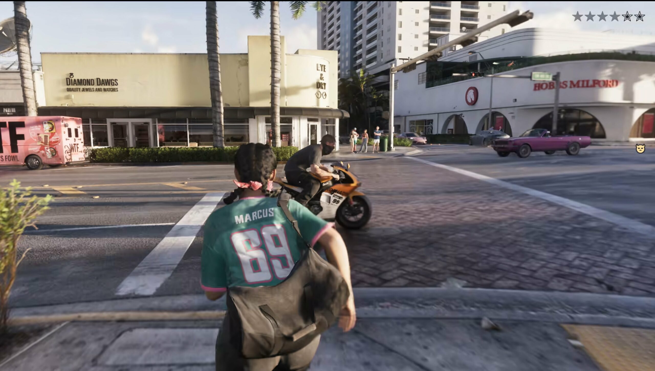 Capture d'écran 4K de l'Extended Look de GTA VI illustrant la résolution du rendu