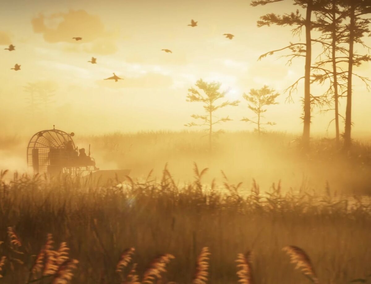 Marais et airboat dans les zones humides de Leonida, capture du premier trailer GTA VI