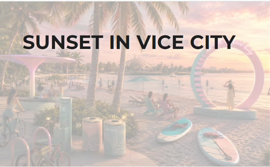 Rendu conceptuel Sunset in Vice City a Rickenbacker Beach