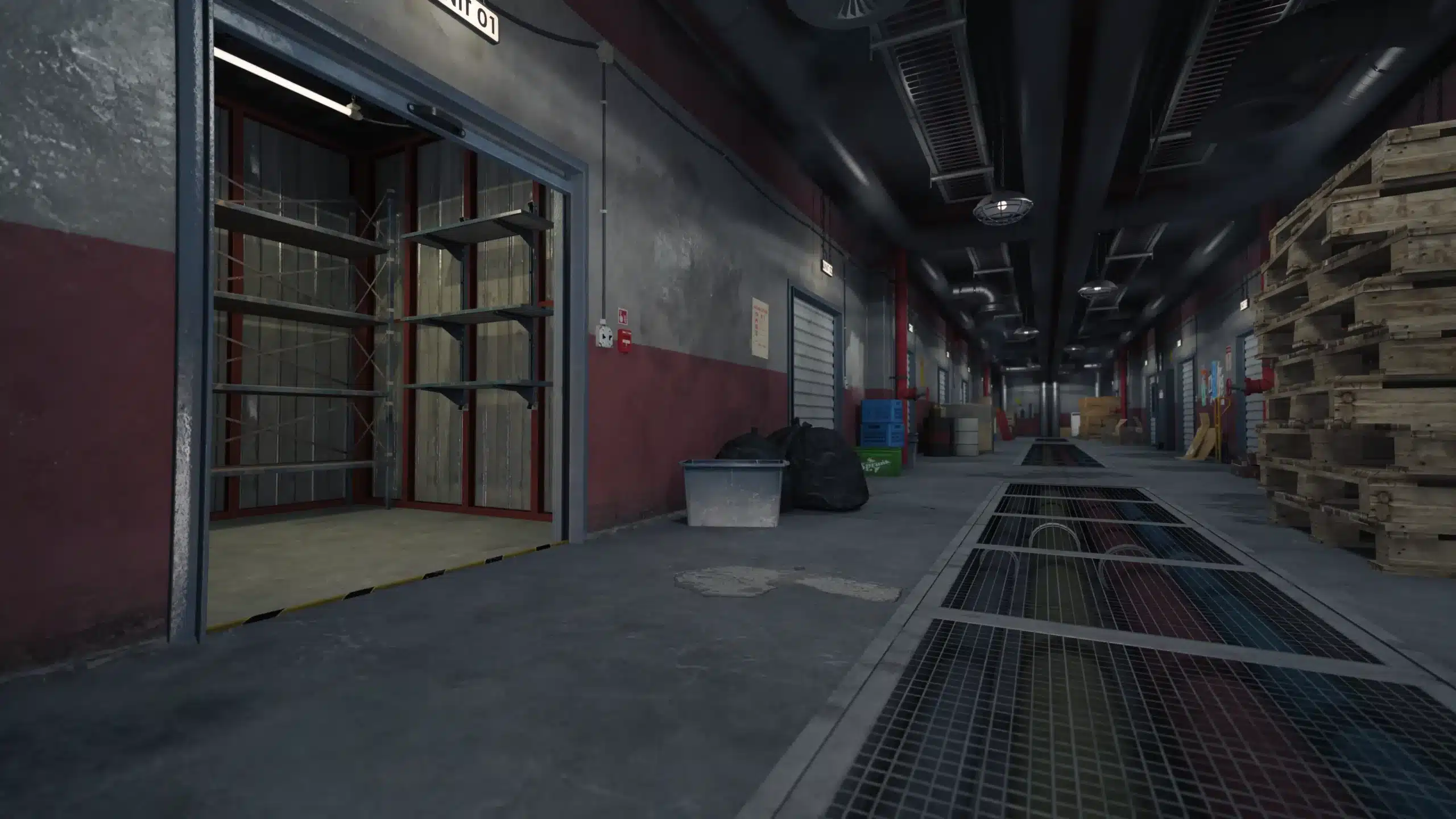Les couloirs du centre de self-stockage