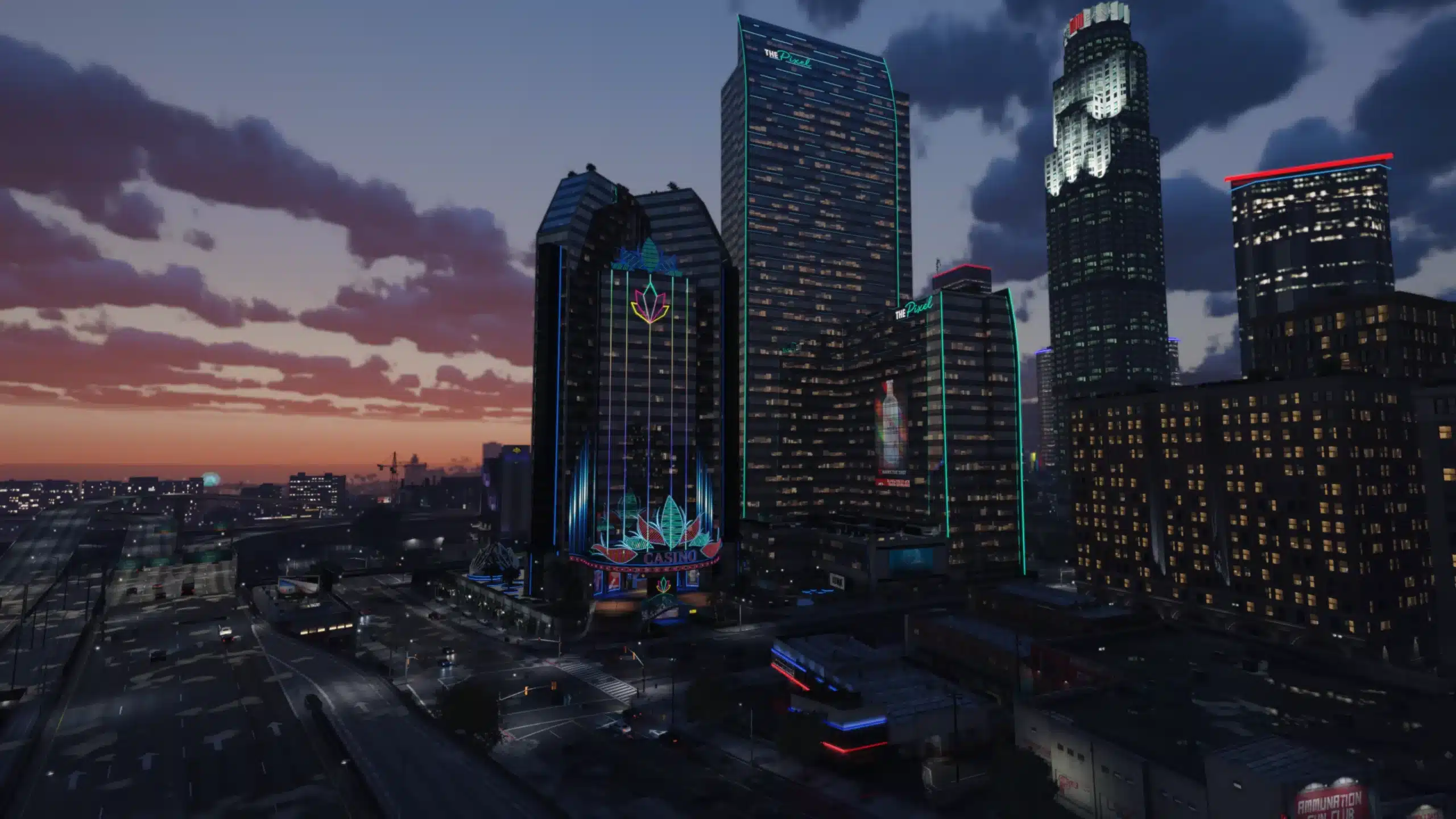 La Pixel Area avec la Pixel Tower et son casino