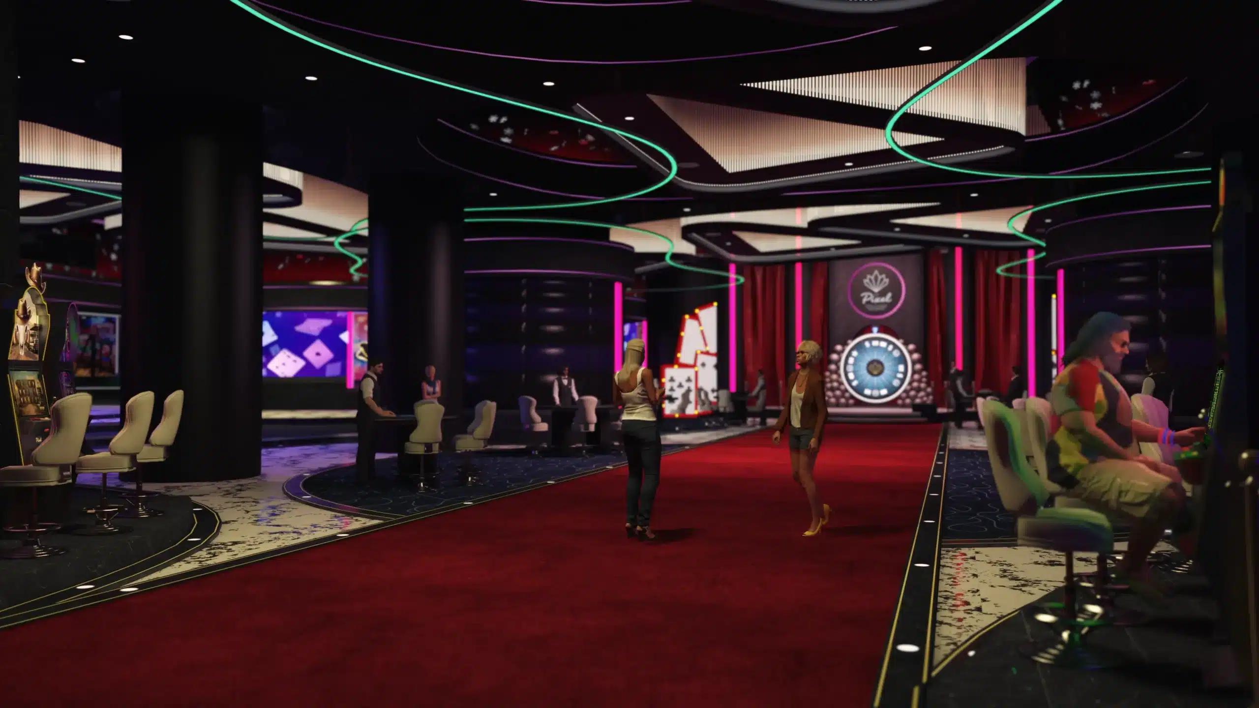 L'intérieur du casino de la Pixel Tower