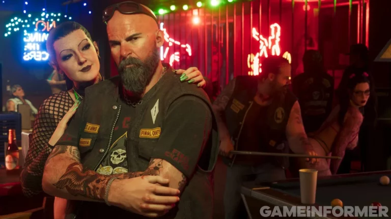 Un bar de bikers sous les néons