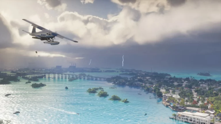 Un hydravion au-dessus des îles
