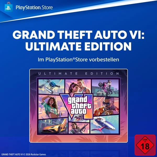 Publicité PlayStation pour GTA VI avec le logo USK 18 allemand