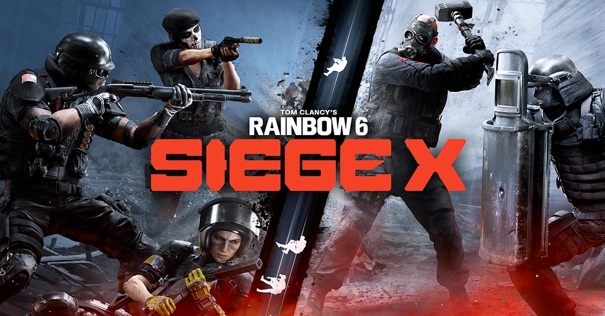 Visuel officiel de Rainbow Six Siege X avec le logo du jeu et plusieurs opérateurs