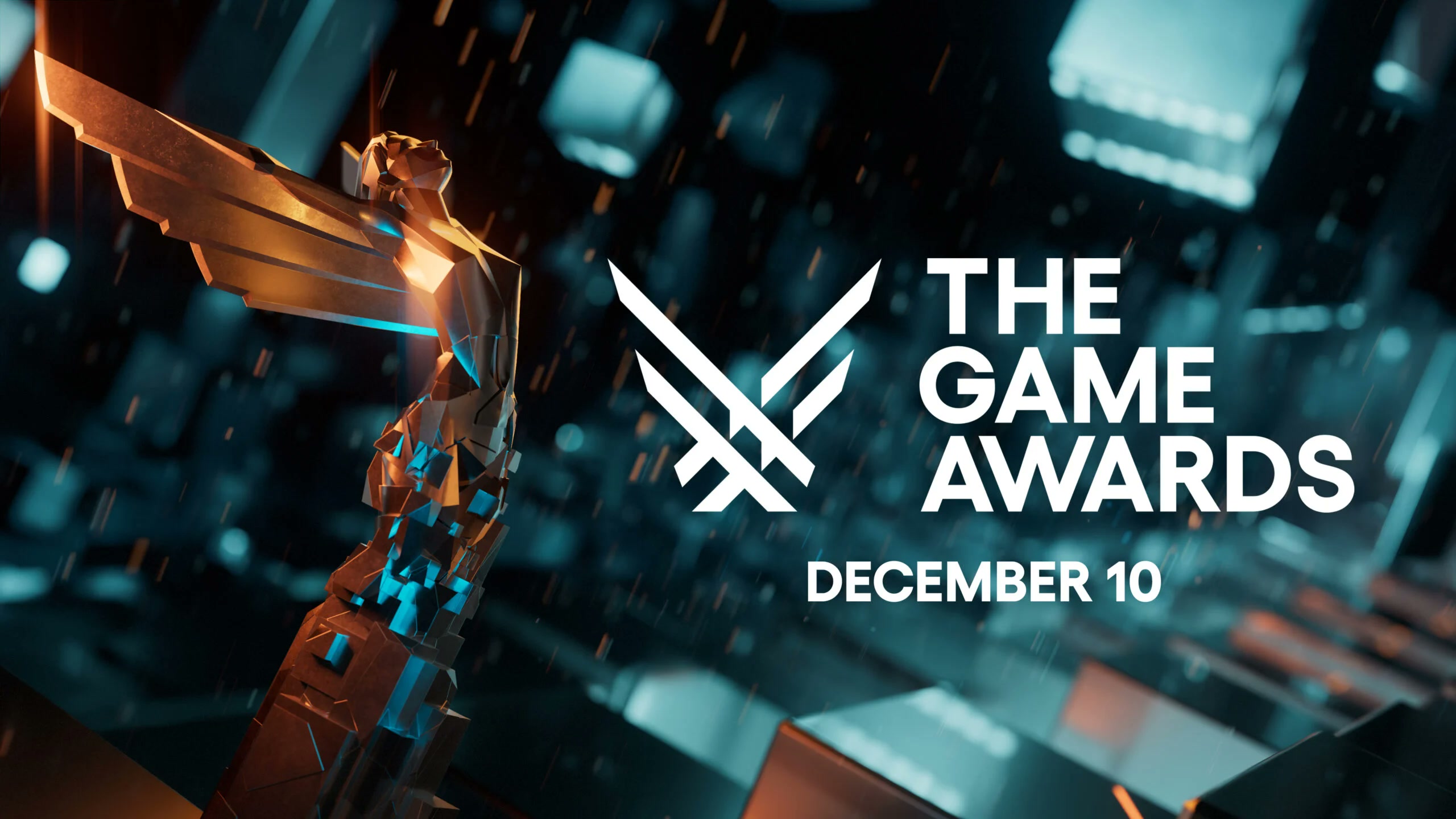 Visuel officiel des Game Awards 2026 : le trophée ailé et le logo de la cérémonie, avec la date du 10 décembre