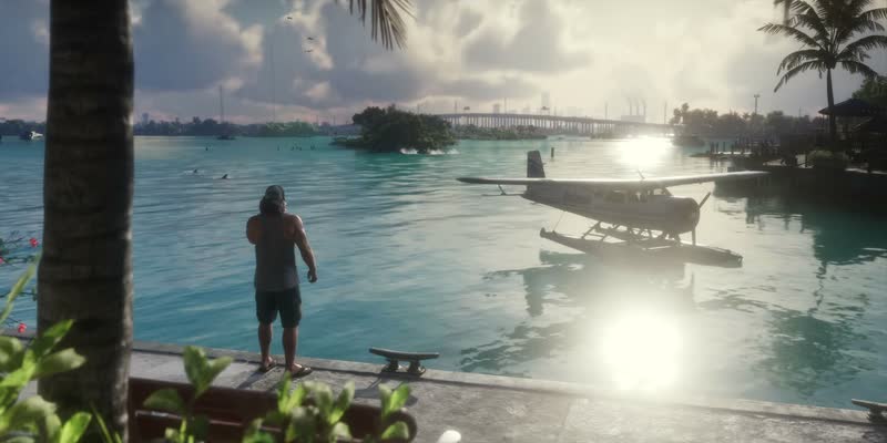 Trailer de lancement : Face à un hydravion amarré