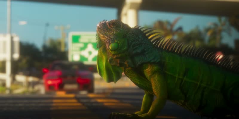 Trailer de lancement : Un iguane au milieu de la route